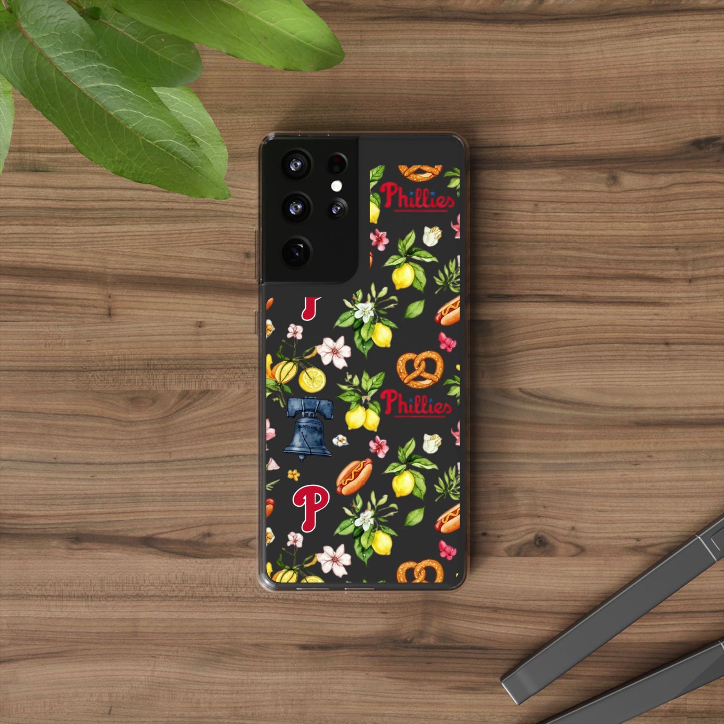 Philadelphia Phillies Italian Summer -Themed Clear Phone Case, Floral iPhone Cover, Personalized Mobile Accessories, Apparels for Baseball Fans, Unique Gifts