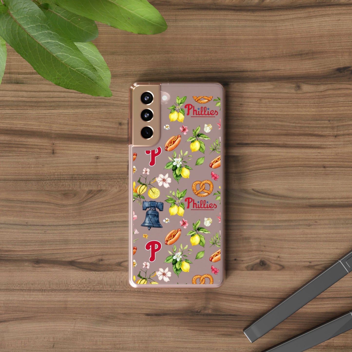 Philadelphia Phillies Italian Summer -Themed Clear Phone Case, Floral iPhone Cover, Personalized Mobile Accessories, Apparels for Baseball Fans, Unique Gifts