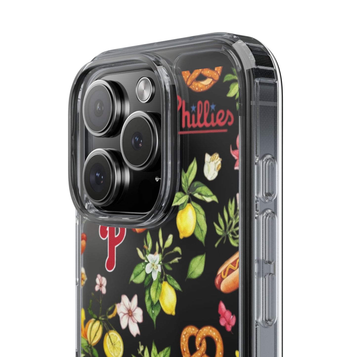 Philadelphia Phillies Italian Summer -Themed Clear Phone Case, Floral iPhone Cover, Personalized Mobile Accessories, Apparels for Baseball Fans, Unique Gifts