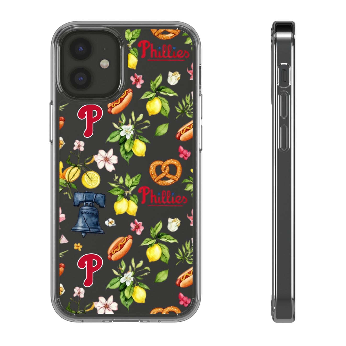 Philadelphia Phillies Italian Summer -Themed Clear Phone Case, Floral iPhone Cover, Personalized Mobile Accessories, Apparels for Baseball Fans, Unique Gifts