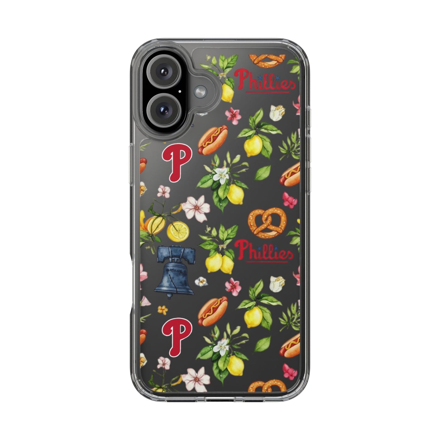 Philadelphia Phillies Italian Summer -Themed Clear Phone Case, Floral iPhone Cover, Personalized Mobile Accessories, Apparels for Baseball Fans, Unique Gifts
