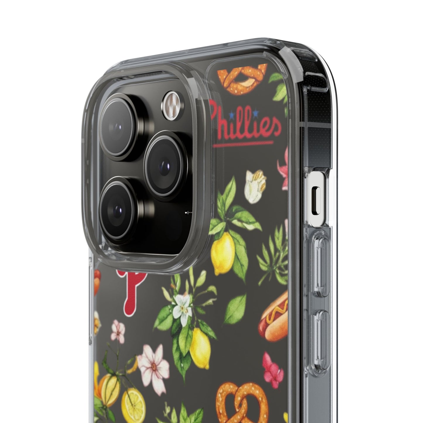 Philadelphia Phillies Italian Summer -Themed Clear Phone Case, Floral iPhone Cover, Personalized Mobile Accessories, Apparels for Baseball Fans, Unique Gifts