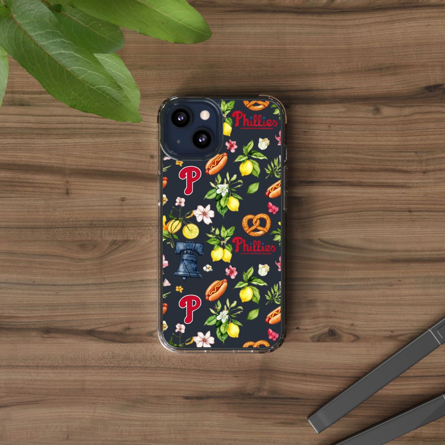 Philadelphia Phillies Italian Summer -Themed Clear Phone Case, Floral iPhone Cover, Personalized Mobile Accessories, Apparels for Baseball Fans, Unique Gifts