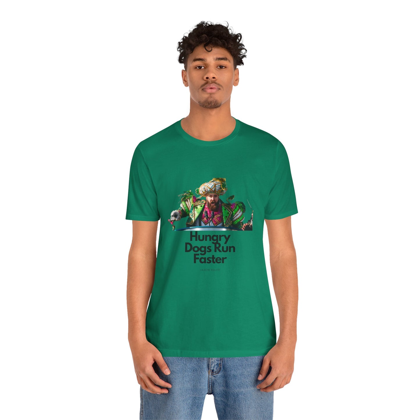 Jason Kelce "Hungry dogs run faster" Unisex Jersey Short Sleeve Tee