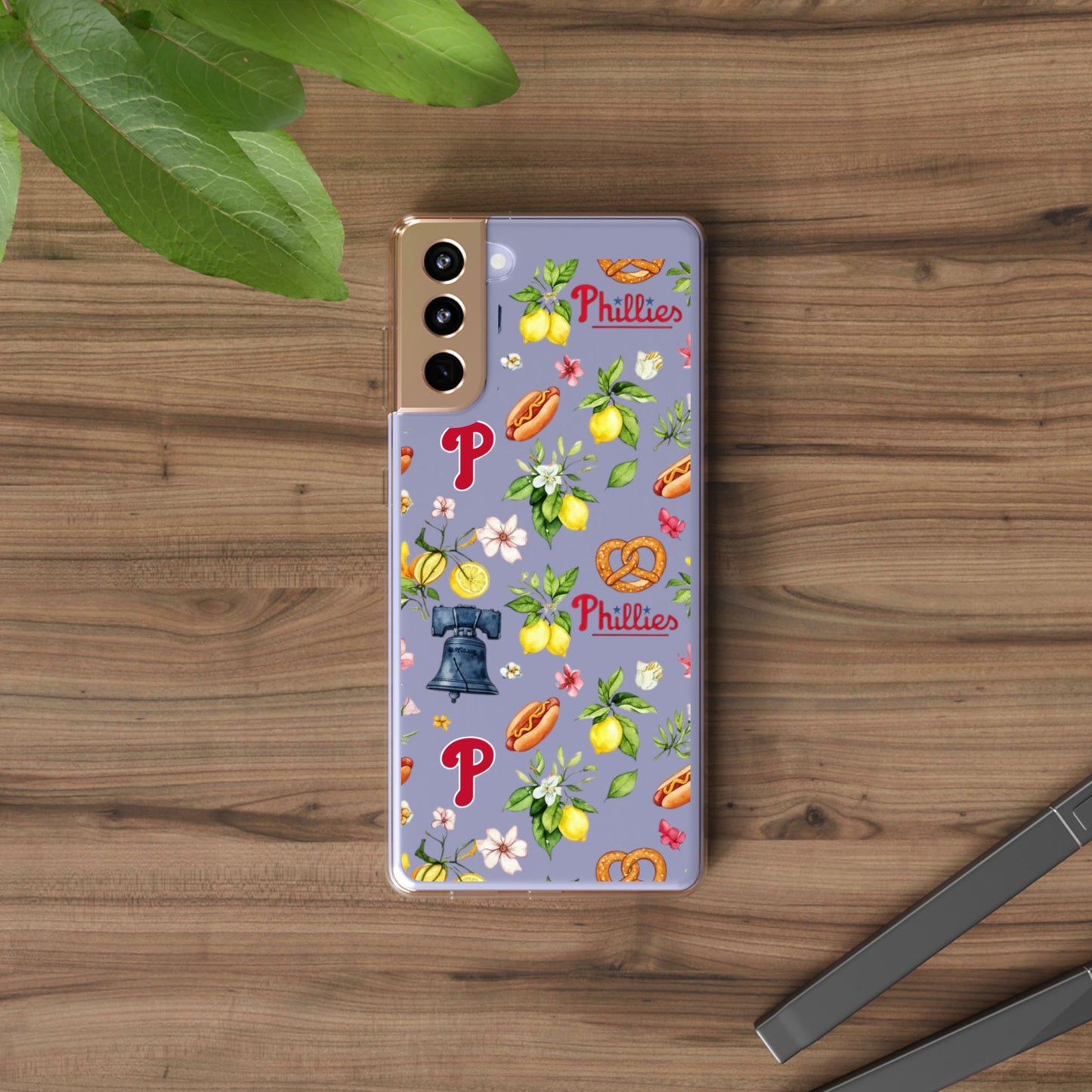 Philadelphia Phillies Italian Summer -Themed Clear Phone Case, Floral iPhone Cover, Personalized Mobile Accessories, Apparels for Baseball Fans, Unique Gifts