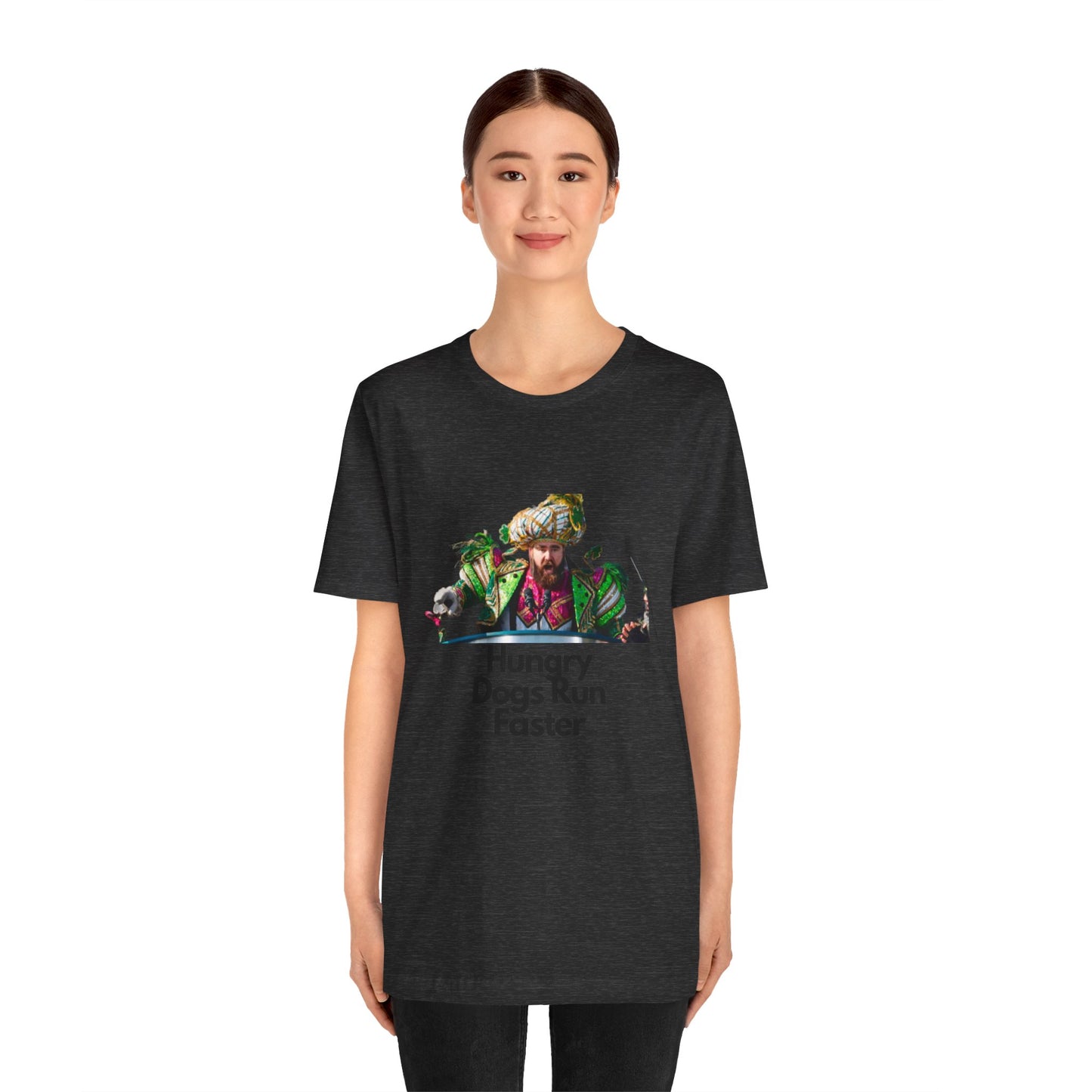Jason Kelce "Hungry dogs run faster" Unisex Jersey Short Sleeve Tee