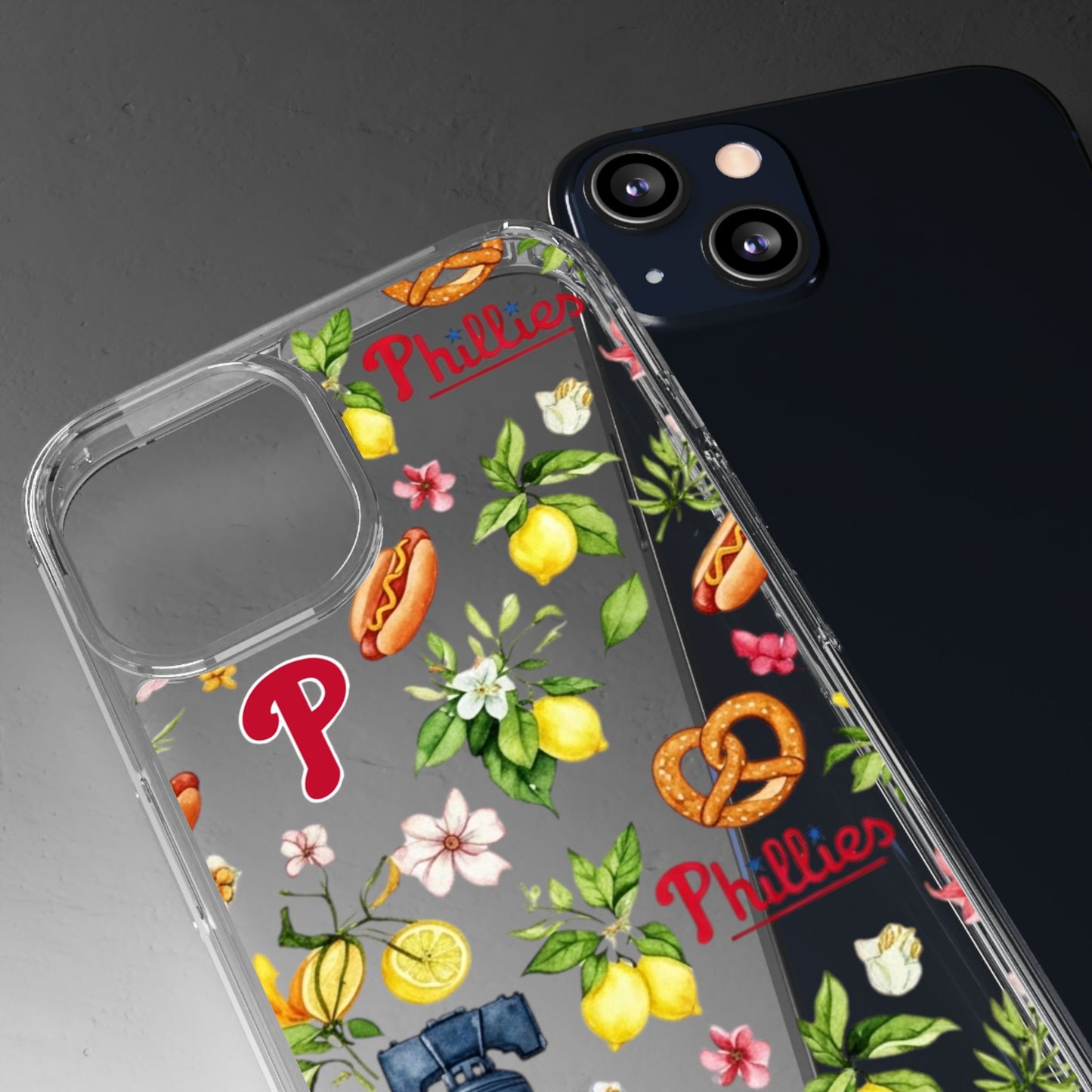Philadelphia Phillies Italian Summer -Themed Clear Phone Case, Floral iPhone Cover, Personalized Mobile Accessories, Apparels for Baseball Fans, Unique Gifts