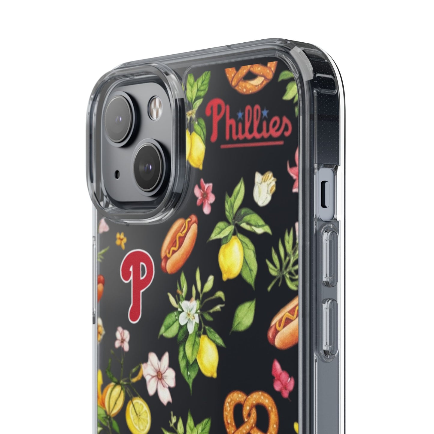 Philadelphia Phillies Italian Summer -Themed Clear Phone Case, Floral iPhone Cover, Personalized Mobile Accessories, Apparels for Baseball Fans, Unique Gifts