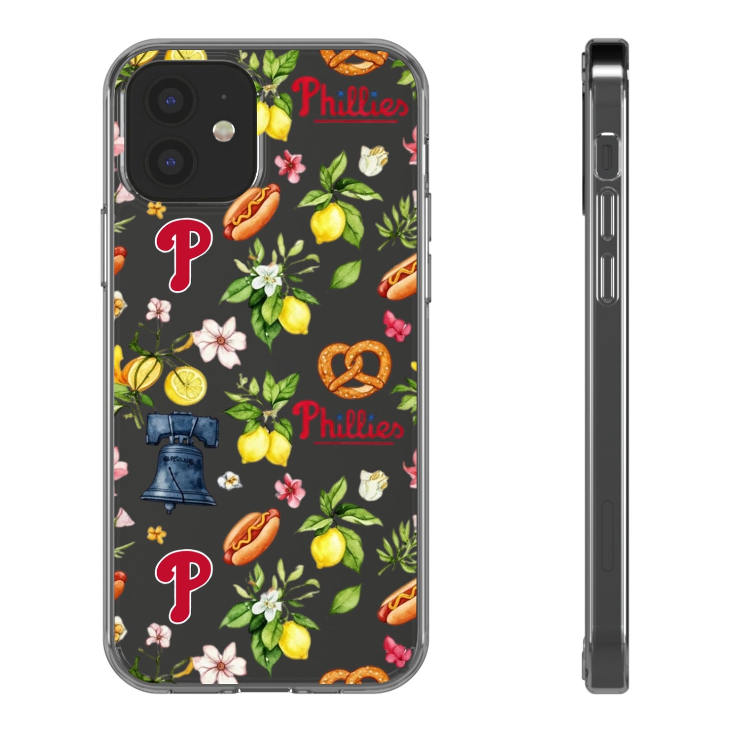 Philadelphia Phillies Italian Summer -Themed Clear Phone Case, Floral iPhone Cover, Personalized Mobile Accessories, Apparels for Baseball Fans, Unique Gifts