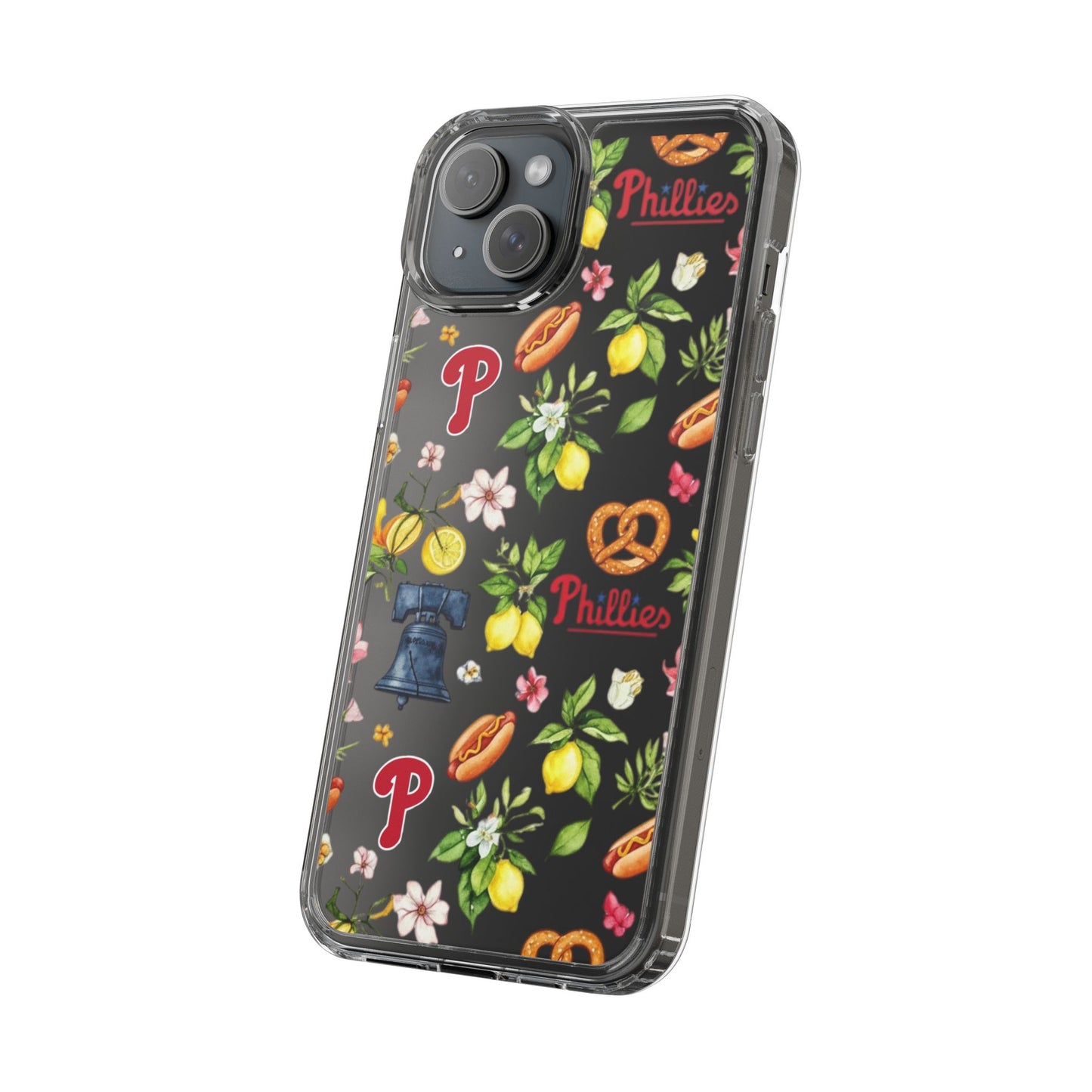 Philadelphia Phillies Italian Summer -Themed Clear Phone Case, Floral iPhone Cover, Personalized Mobile Accessories, Apparels for Baseball Fans, Unique Gifts