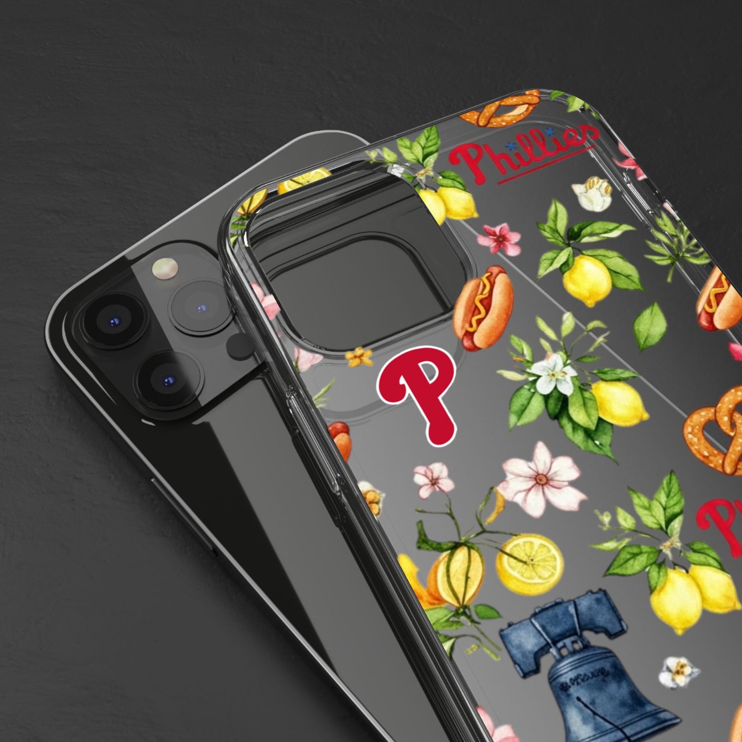 Philadelphia Phillies Italian Summer -Themed Clear Phone Case, Floral iPhone Cover, Personalized Mobile Accessories, Apparels for Baseball Fans, Unique Gifts