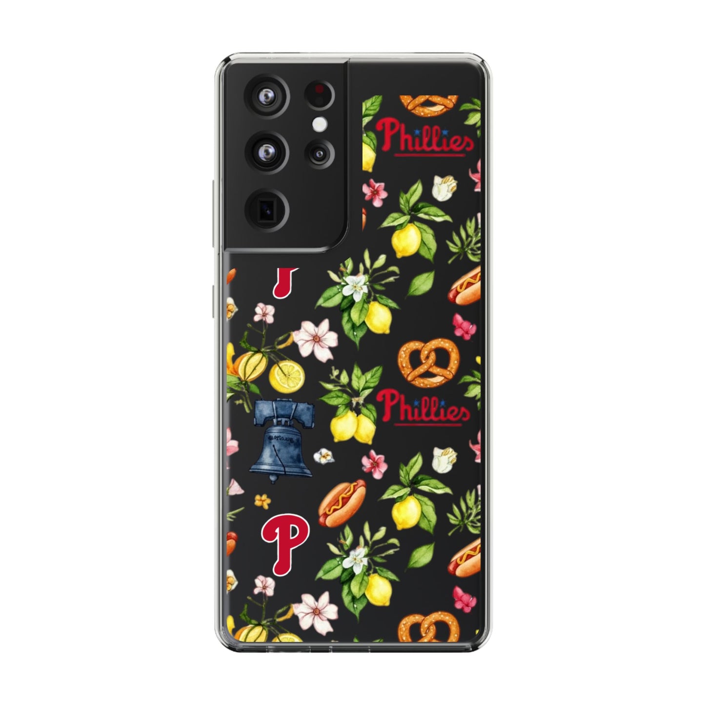 Philadelphia Phillies Italian Summer -Themed Clear Phone Case, Floral iPhone Cover, Personalized Mobile Accessories, Apparels for Baseball Fans, Unique Gifts