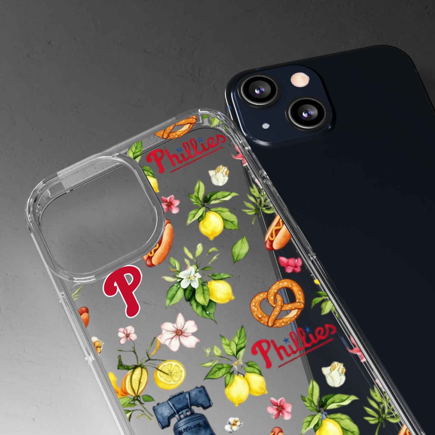 Philadelphia Phillies Italian Summer -Themed Clear Phone Case, Floral iPhone Cover, Personalized Mobile Accessories, Apparels for Baseball Fans, Unique Gifts