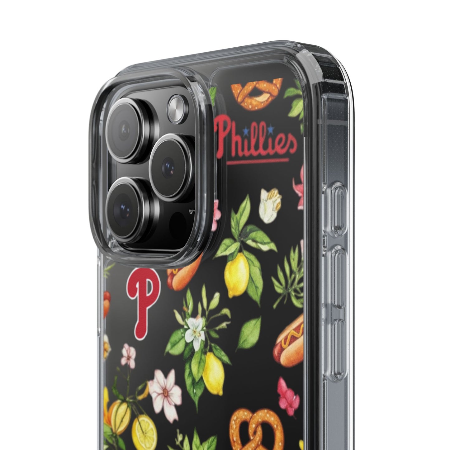 Philadelphia Phillies Italian Summer -Themed Clear Phone Case, Floral iPhone Cover, Personalized Mobile Accessories, Apparels for Baseball Fans, Unique Gifts