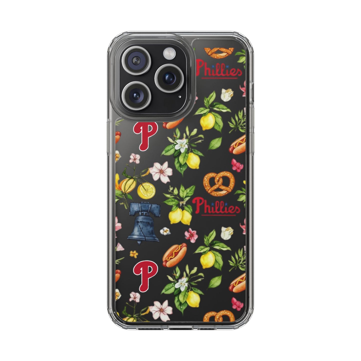 Philadelphia Phillies Italian Summer -Themed Clear Phone Case, Floral iPhone Cover, Personalized Mobile Accessories, Apparels for Baseball Fans, Unique Gifts