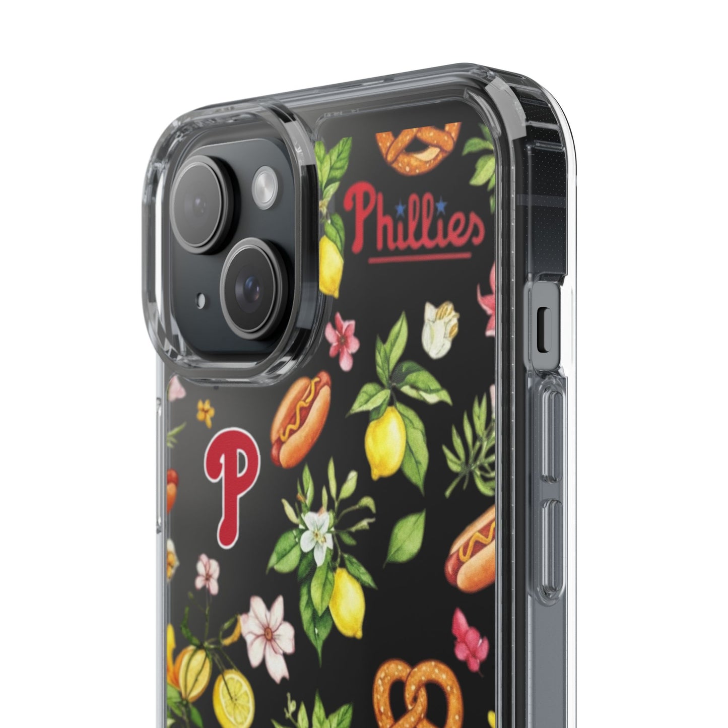 Philadelphia Phillies Italian Summer -Themed Clear Phone Case, Floral iPhone Cover, Personalized Mobile Accessories, Apparels for Baseball Fans, Unique Gifts