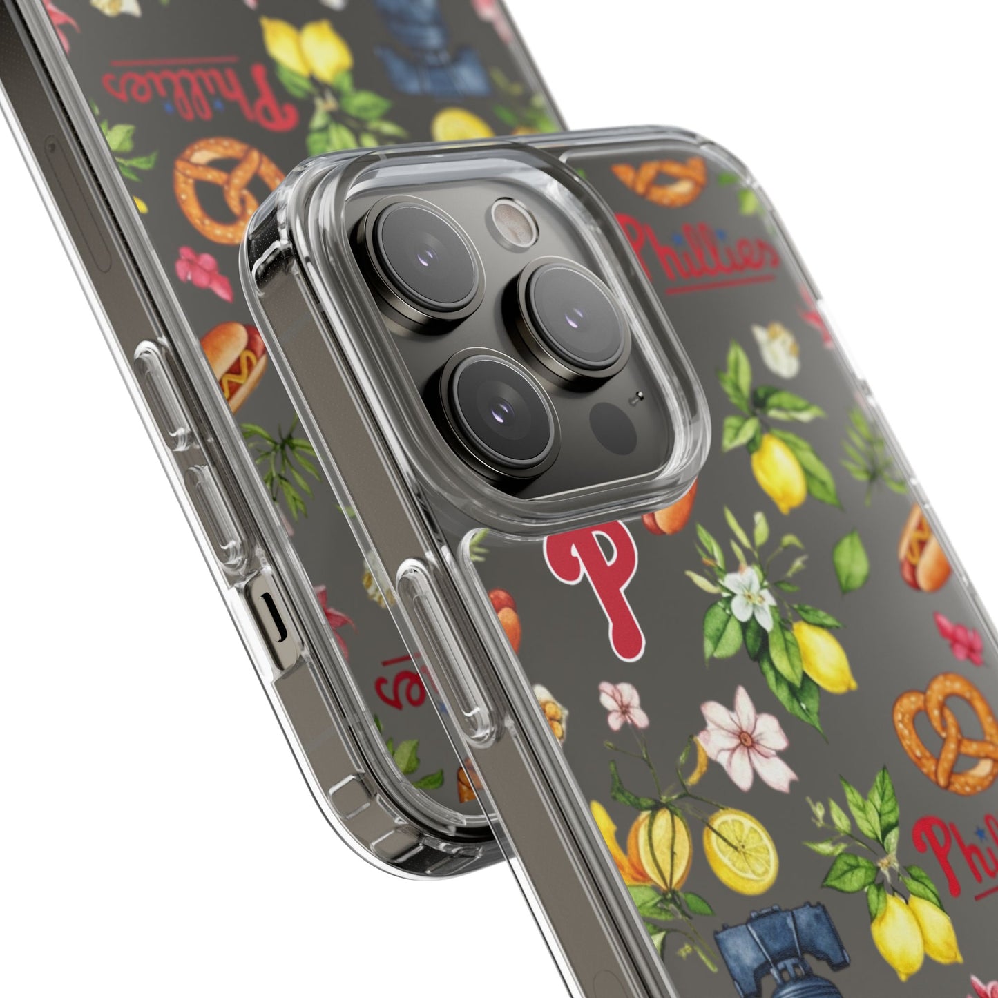 Philadelphia Phillies Italian Summer -Themed Clear Phone Case, Floral iPhone Cover, Personalized Mobile Accessories, Apparels for Baseball Fans, Unique Gifts