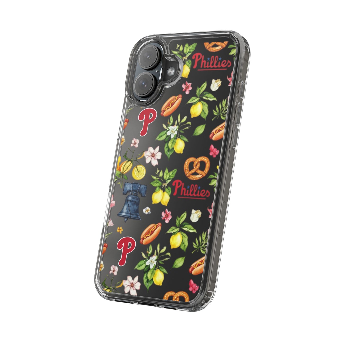 Philadelphia Phillies Italian Summer -Themed Clear Phone Case, Floral iPhone Cover, Personalized Mobile Accessories, Apparels for Baseball Fans, Unique Gifts