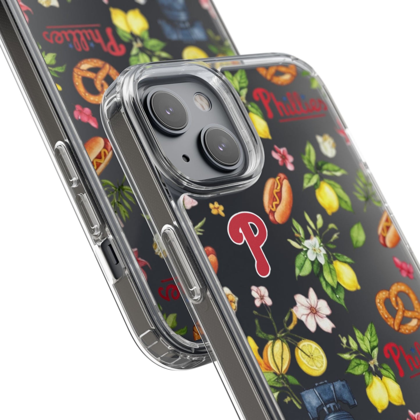 Philadelphia Phillies Italian Summer -Themed Clear Phone Case, Floral iPhone Cover, Personalized Mobile Accessories, Apparels for Baseball Fans, Unique Gifts