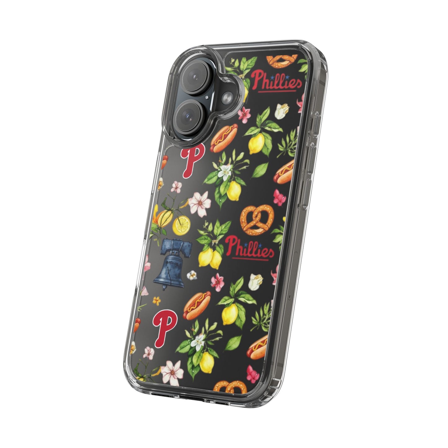 Philadelphia Phillies Italian Summer -Themed Clear Phone Case, Floral iPhone Cover, Personalized Mobile Accessories, Apparels for Baseball Fans, Unique Gifts