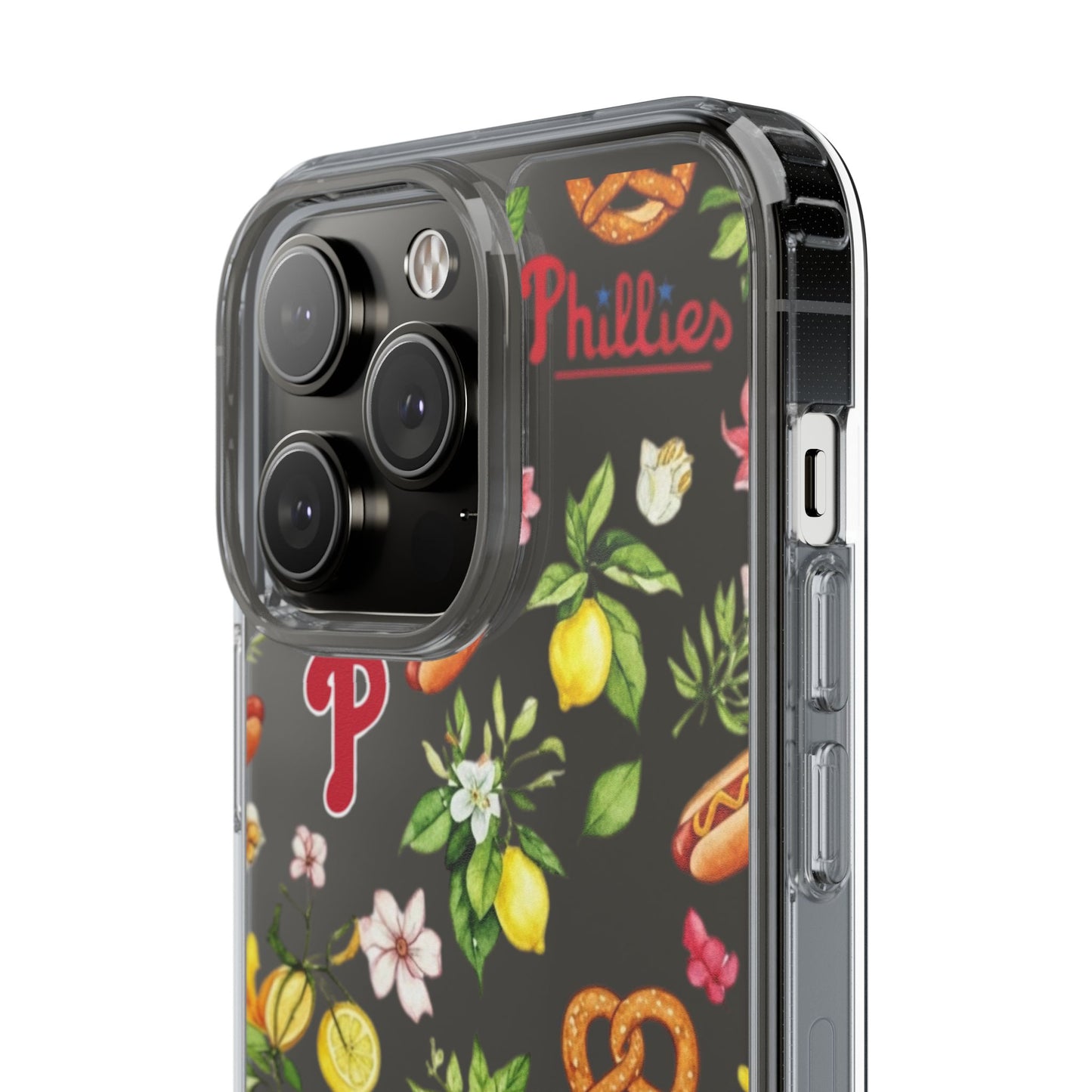Philadelphia Phillies Italian Summer -Themed Clear Phone Case, Floral iPhone Cover, Personalized Mobile Accessories, Apparels for Baseball Fans, Unique Gifts