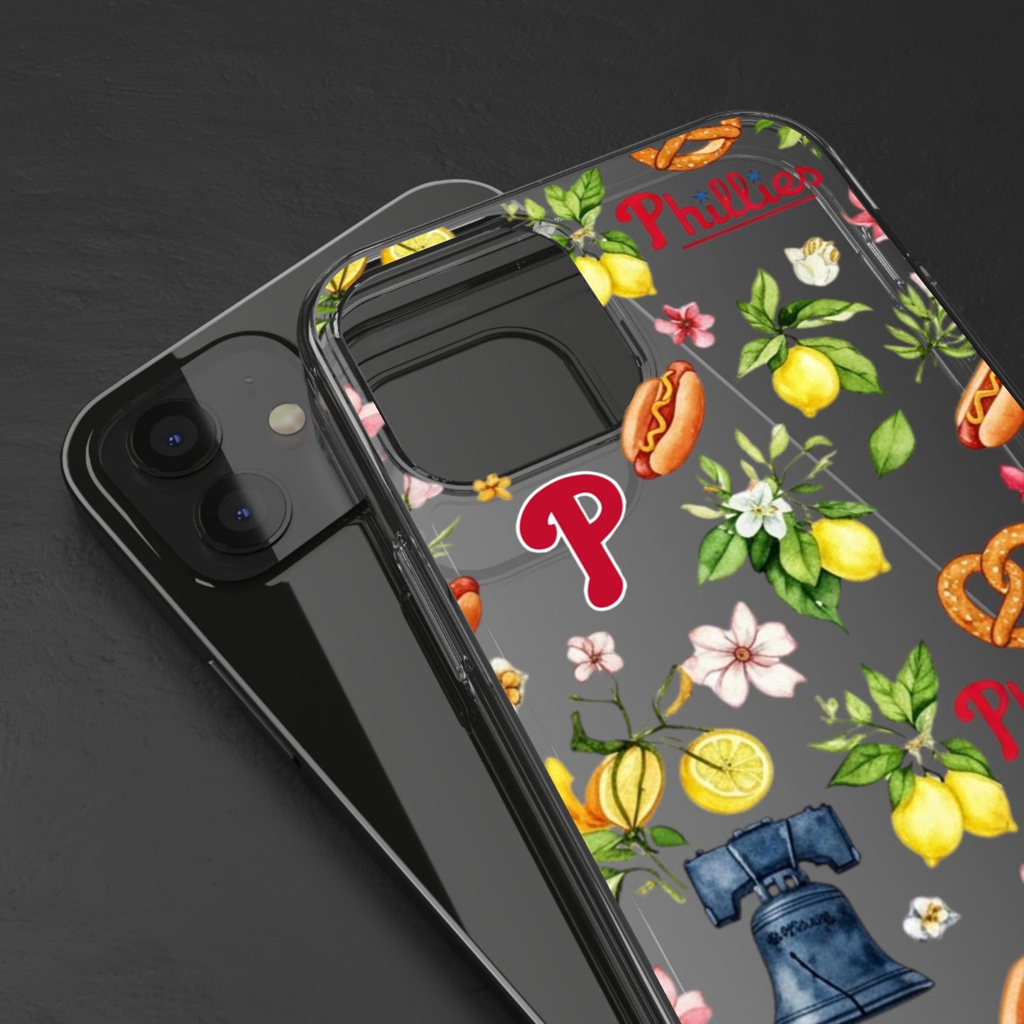 Philadelphia Phillies Italian Summer -Themed Clear Phone Case, Floral iPhone Cover, Personalized Mobile Accessories, Apparels for Baseball Fans, Unique Gifts