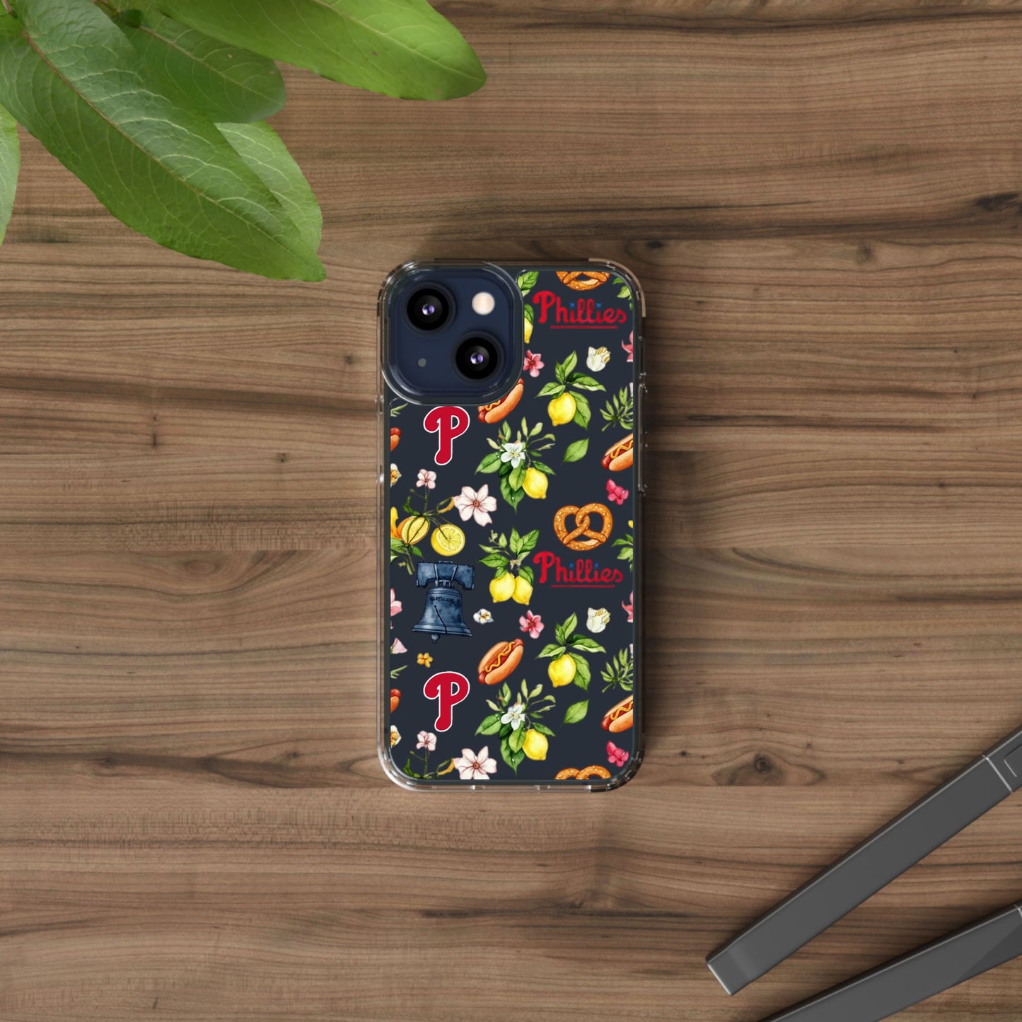 Philadelphia Phillies Italian Summer -Themed Clear Phone Case, Floral iPhone Cover, Personalized Mobile Accessories, Apparels for Baseball Fans, Unique Gifts