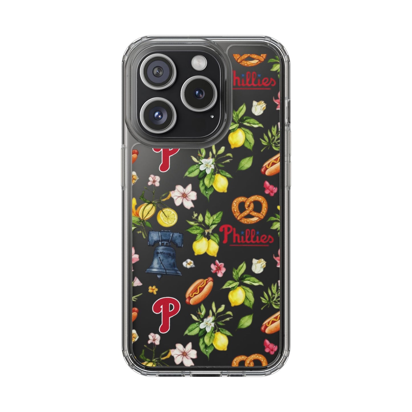 Philadelphia Phillies Italian Summer -Themed Clear Phone Case, Floral iPhone Cover, Personalized Mobile Accessories, Apparels for Baseball Fans, Unique Gifts