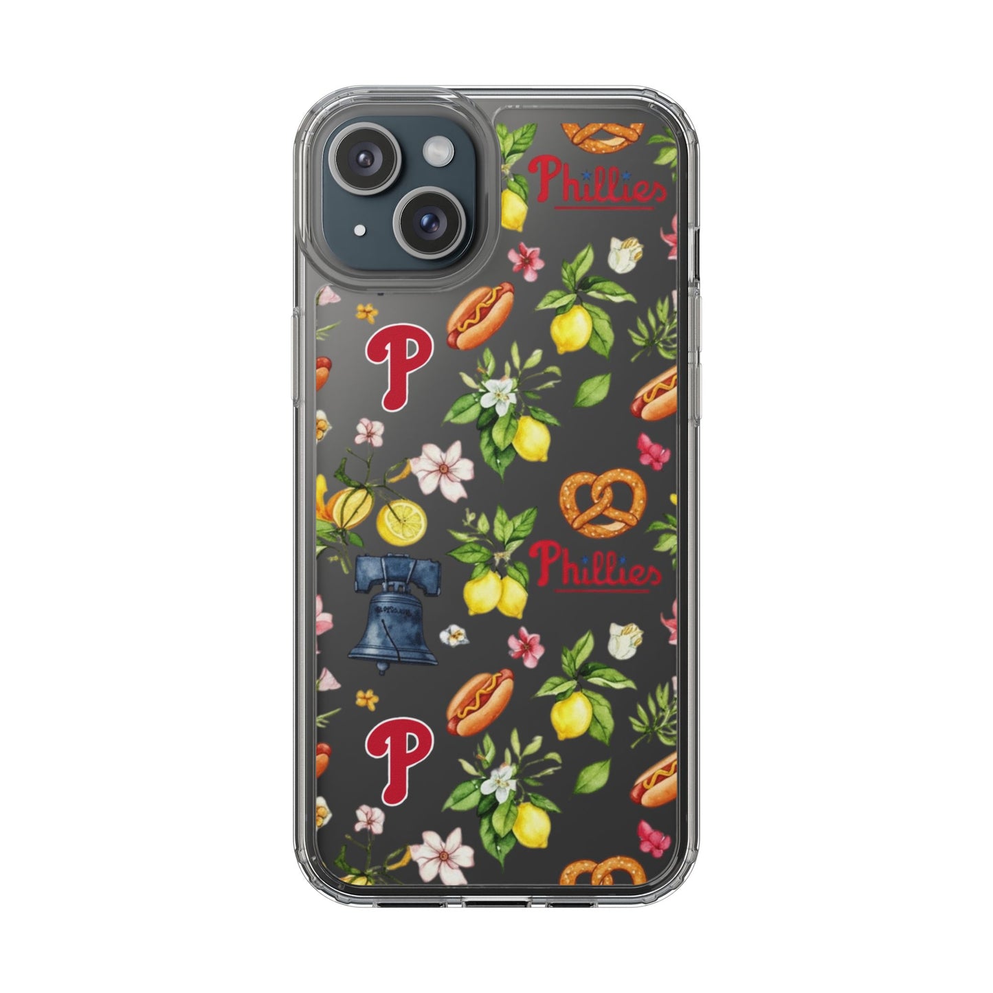 Philadelphia Phillies Italian Summer -Themed Clear Phone Case, Floral iPhone Cover, Personalized Mobile Accessories, Apparels for Baseball Fans, Unique Gifts