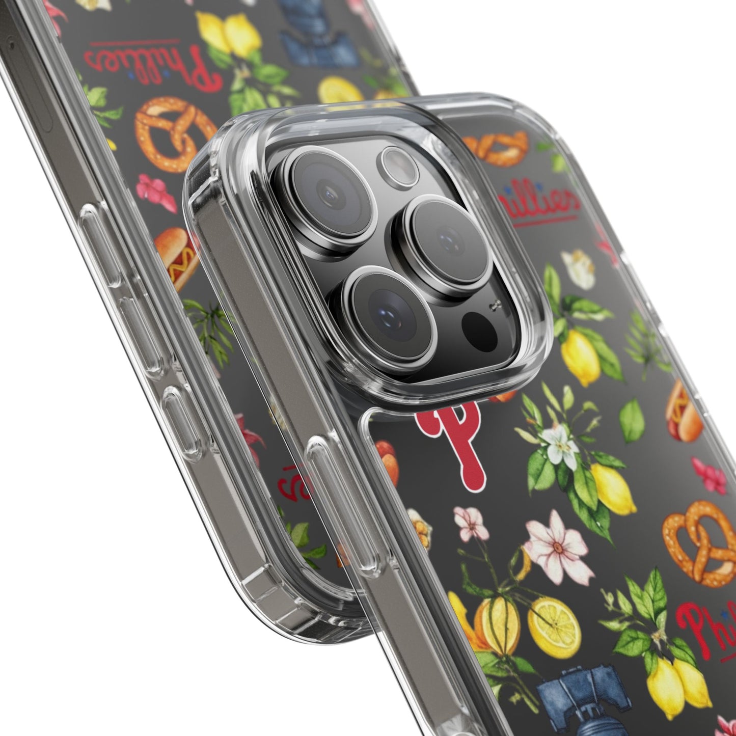 Philadelphia Phillies Italian Summer -Themed Clear Phone Case, Floral iPhone Cover, Personalized Mobile Accessories, Apparels for Baseball Fans, Unique Gifts