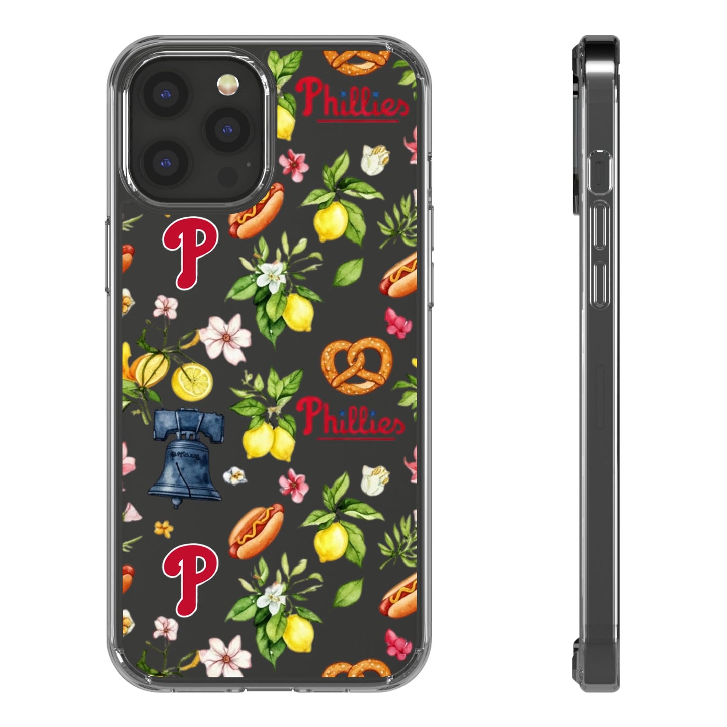 Philadelphia Phillies Italian Summer -Themed Clear Phone Case, Floral iPhone Cover, Personalized Mobile Accessories, Apparels for Baseball Fans, Unique Gifts
