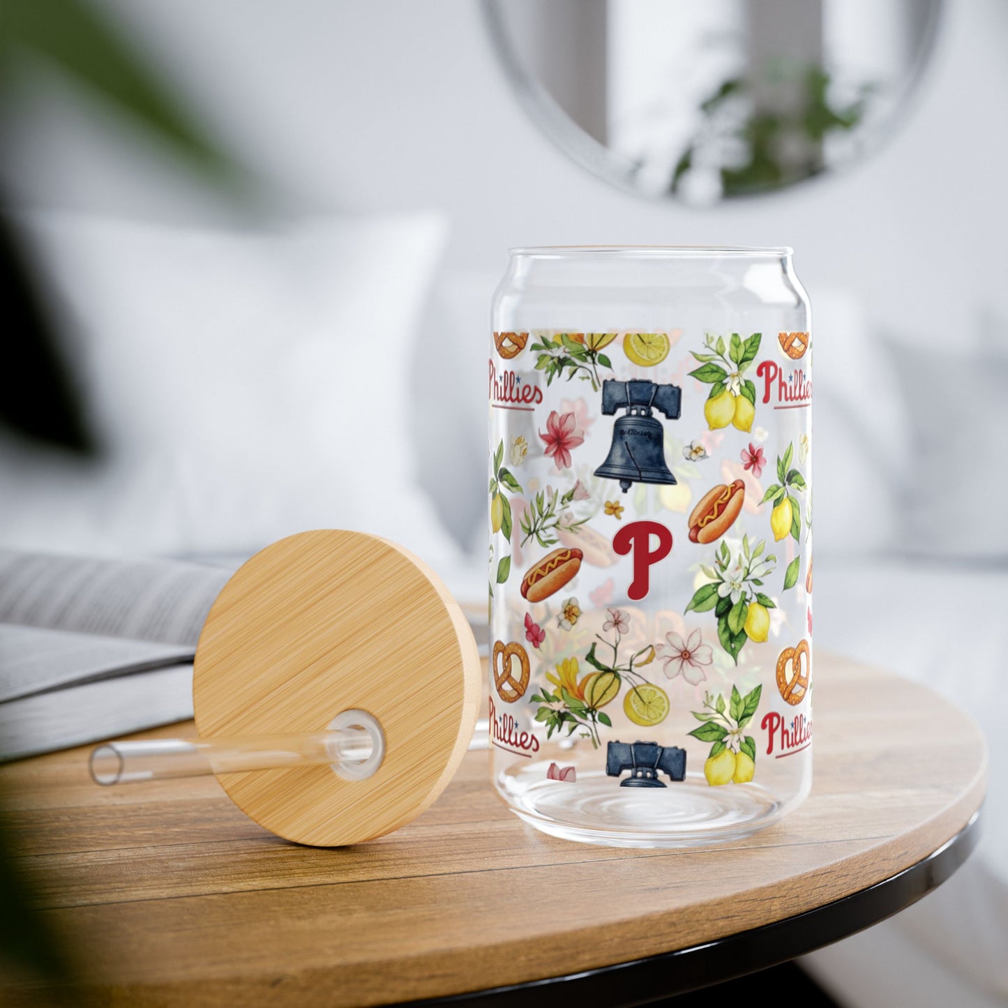 Phillies Italian Summer Sipper Glass, 16oz | Floral Design Drinkware