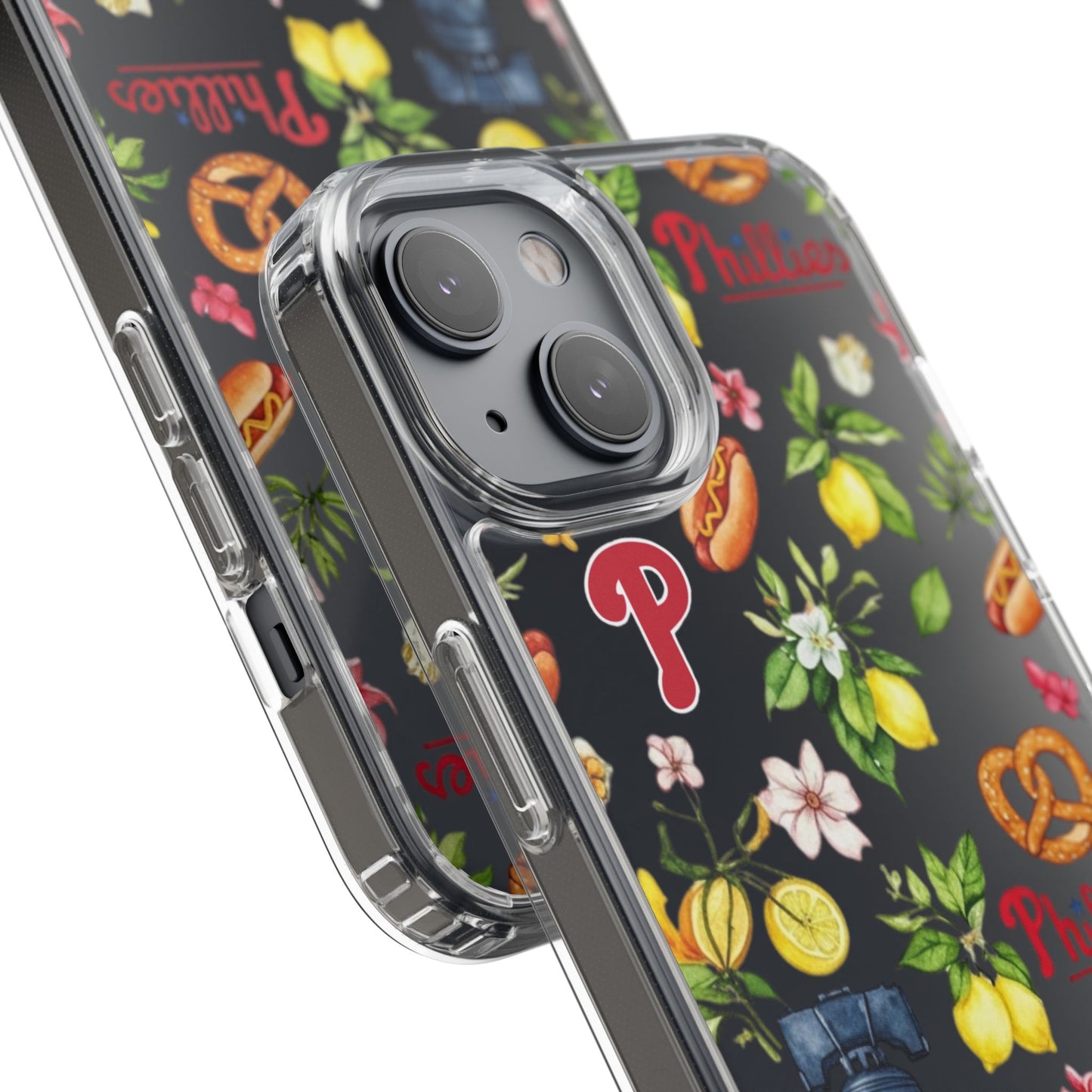 Philadelphia Phillies Italian Summer -Themed Clear Phone Case, Floral iPhone Cover, Personalized Mobile Accessories, Apparels for Baseball Fans, Unique Gifts
