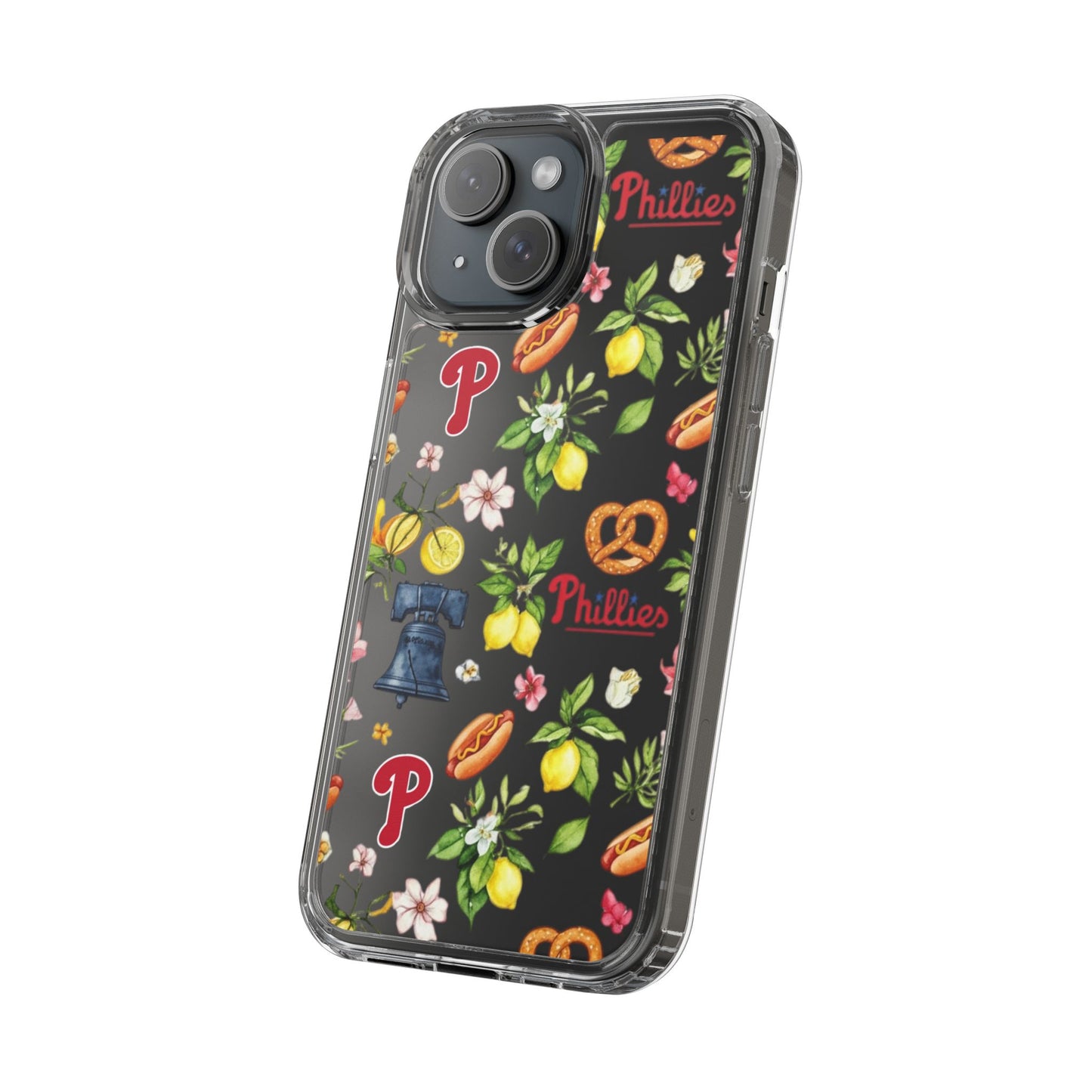 Philadelphia Phillies Italian Summer -Themed Clear Phone Case, Floral iPhone Cover, Personalized Mobile Accessories, Apparels for Baseball Fans, Unique Gifts