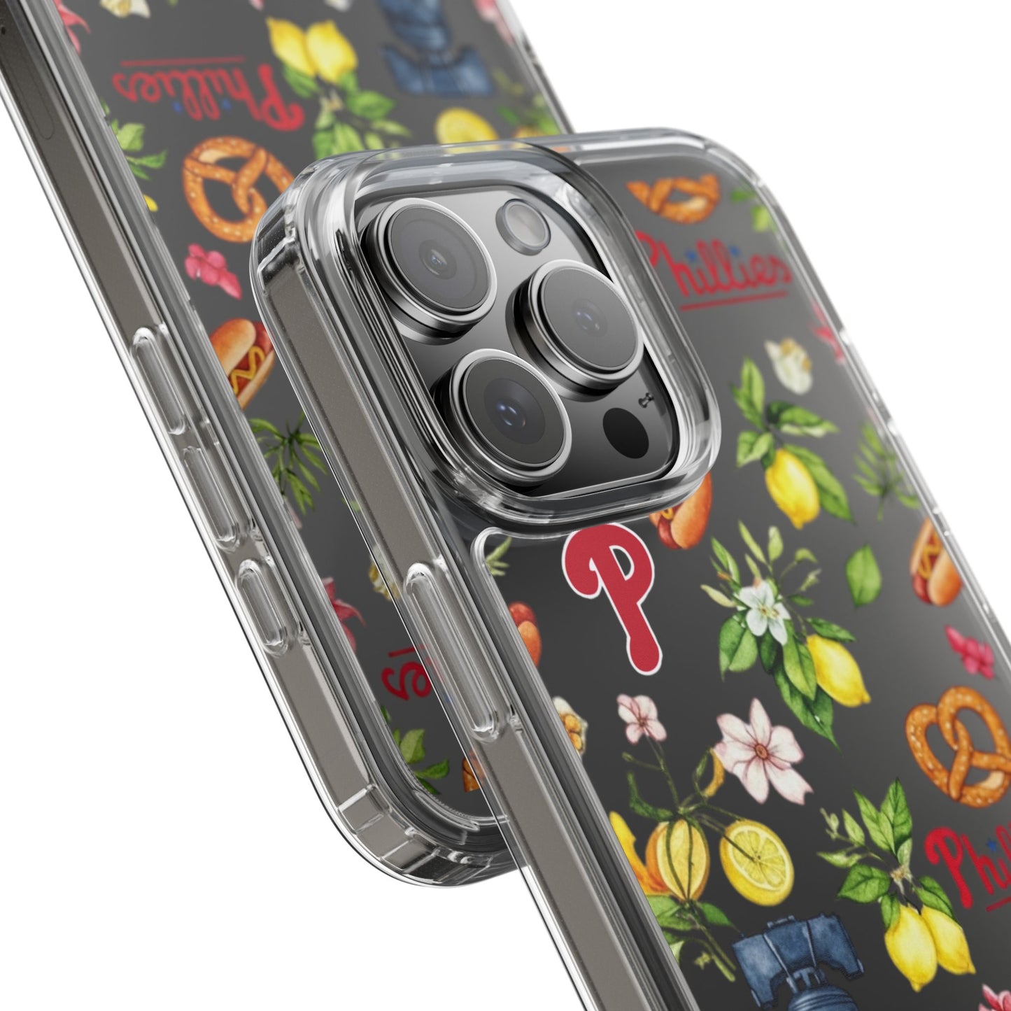 Philadelphia Phillies Italian Summer -Themed Clear Phone Case, Floral iPhone Cover, Personalized Mobile Accessories, Apparels for Baseball Fans, Unique Gifts