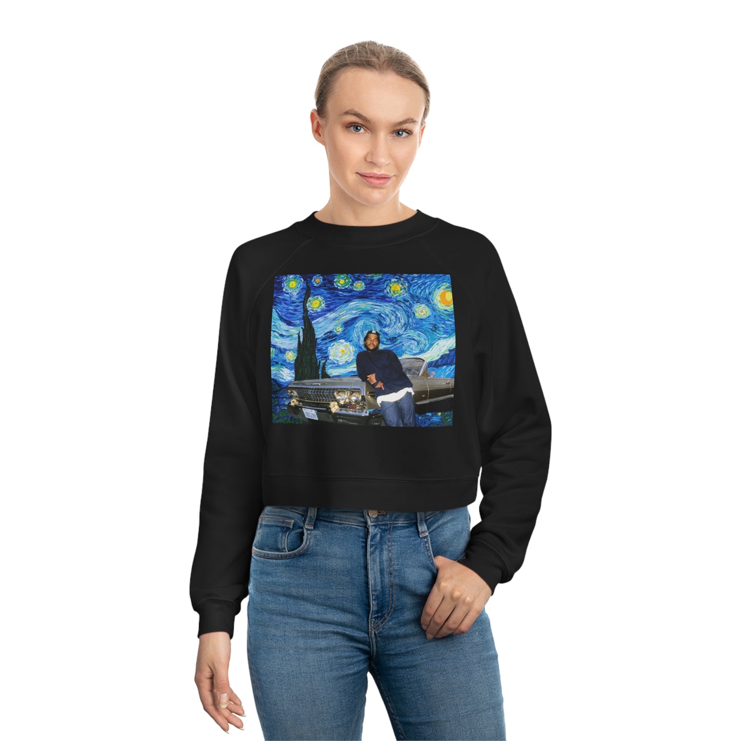 Ice Cube Starry Night Women's Cropped Fleece Pullover