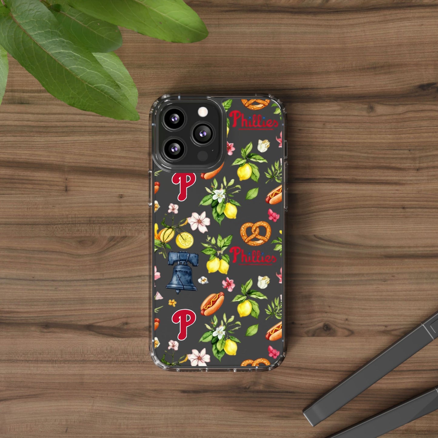 Philadelphia Phillies Italian Summer -Themed Clear Phone Case, Floral iPhone Cover, Personalized Mobile Accessories, Apparels for Baseball Fans, Unique Gifts