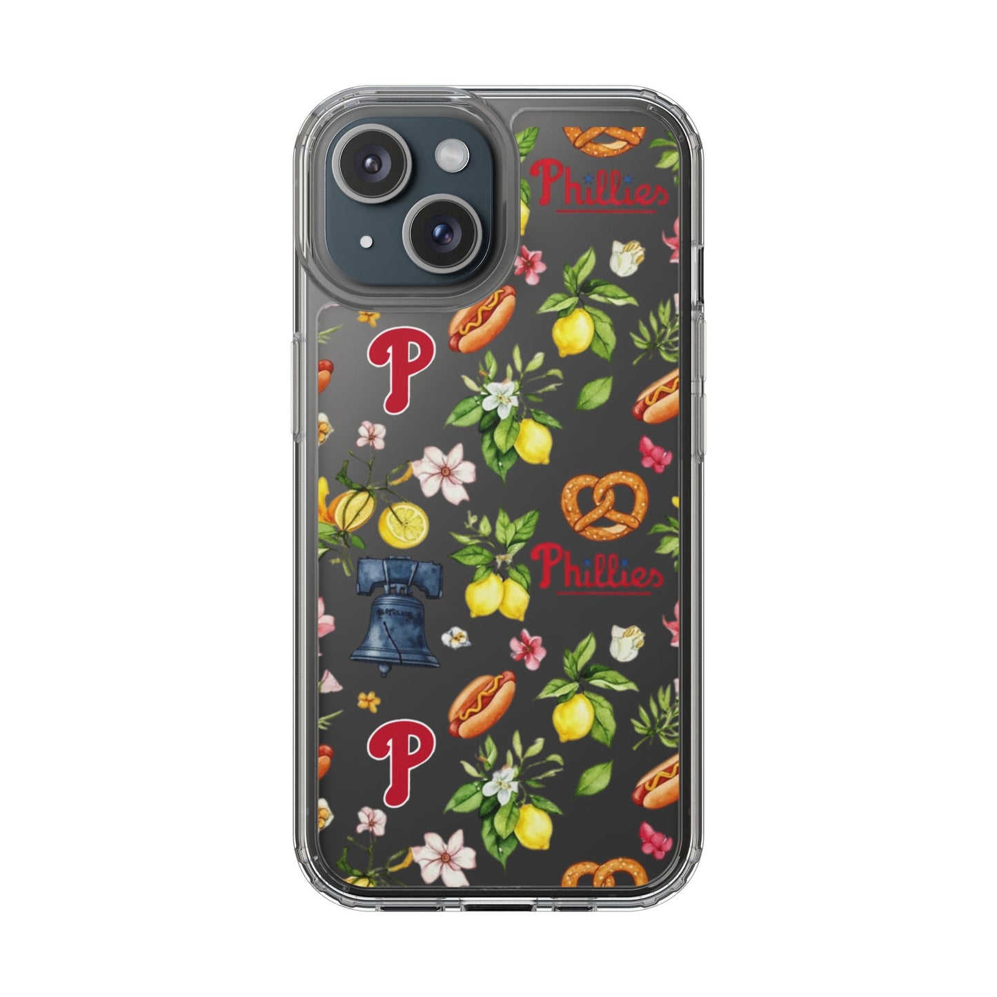 Philadelphia Phillies Italian Summer -Themed Clear Phone Case, Floral iPhone Cover, Personalized Mobile Accessories, Apparels for Baseball Fans, Unique Gifts