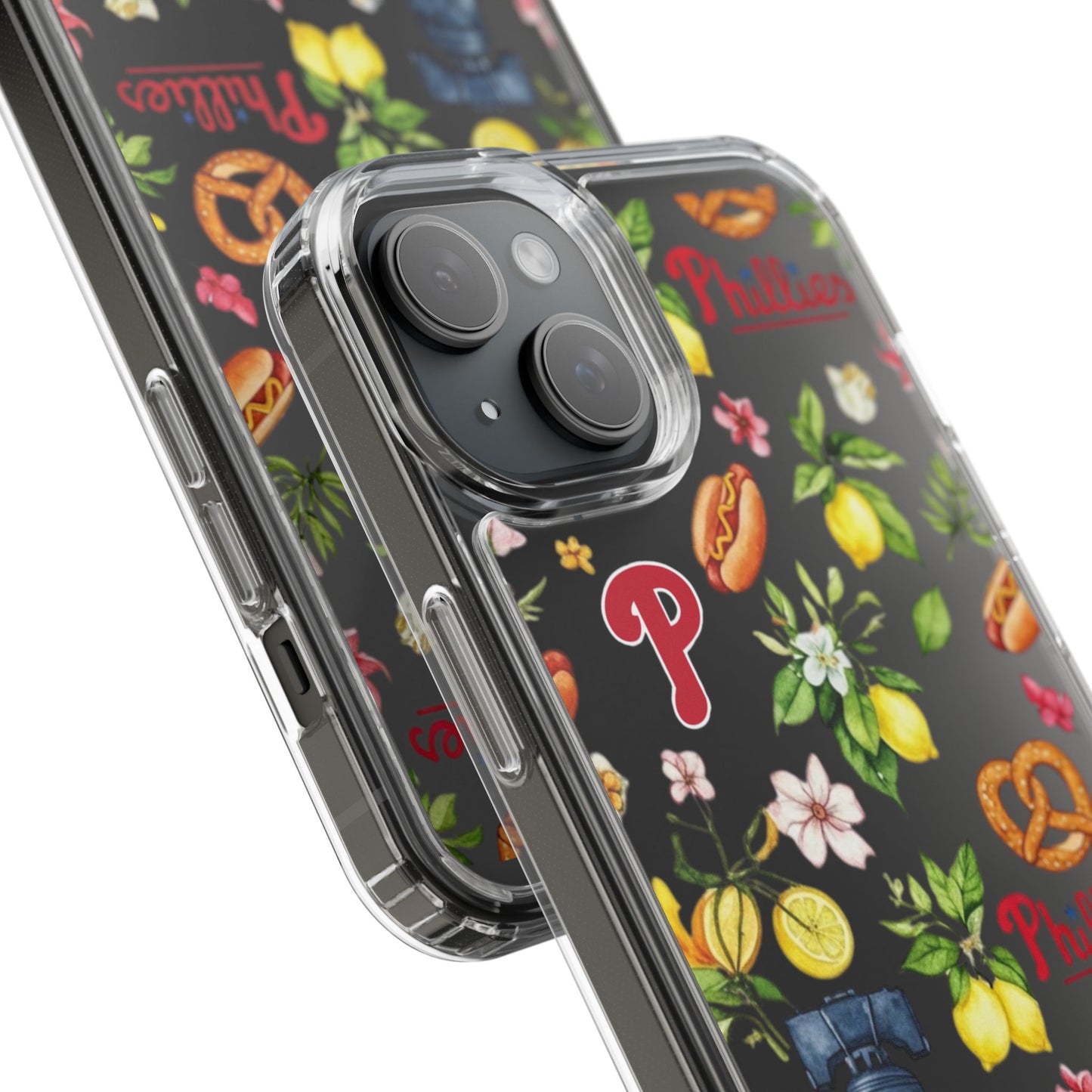 Philadelphia Phillies Italian Summer -Themed Clear Phone Case, Floral iPhone Cover, Personalized Mobile Accessories, Apparels for Baseball Fans, Unique Gifts