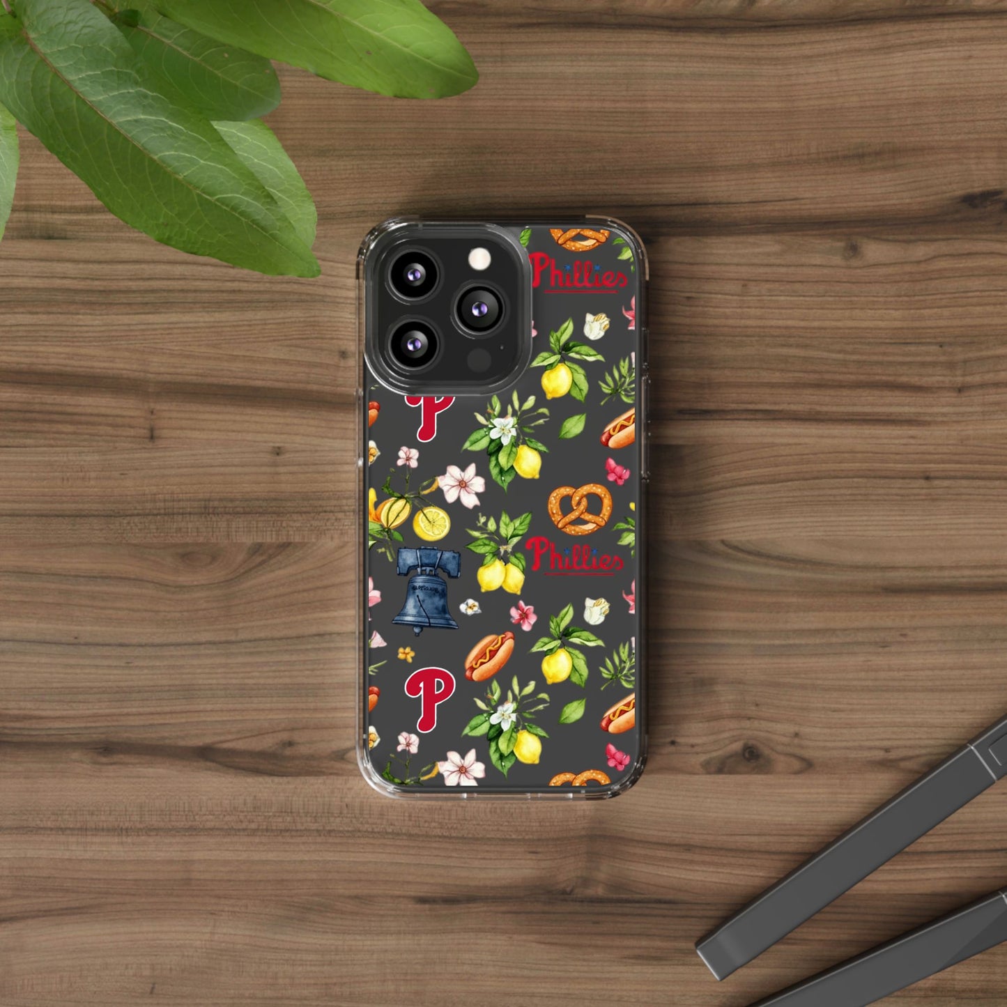 Philadelphia Phillies Italian Summer -Themed Clear Phone Case, Floral iPhone Cover, Personalized Mobile Accessories, Apparels for Baseball Fans, Unique Gifts