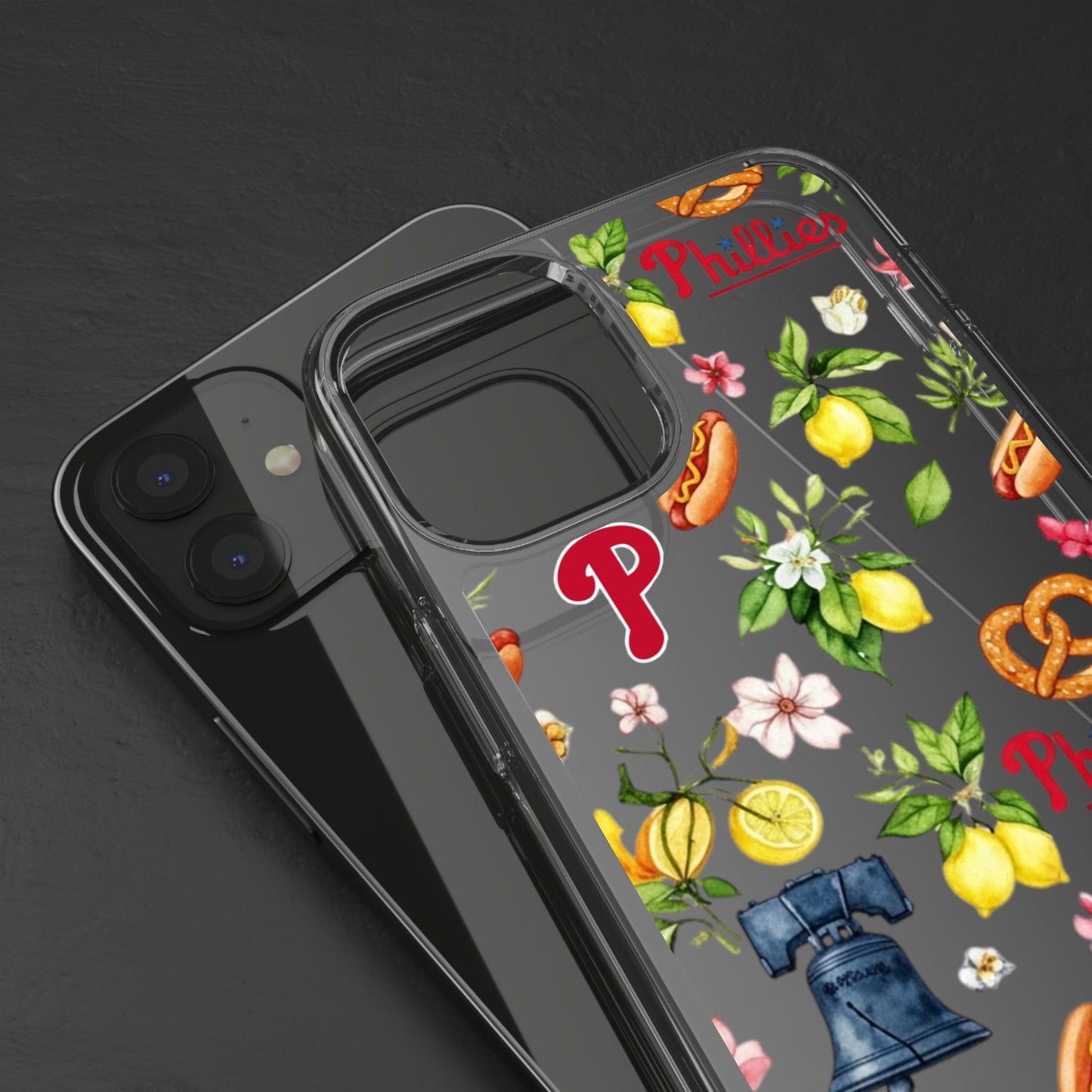 Philadelphia Phillies Italian Summer -Themed Clear Phone Case, Floral iPhone Cover, Personalized Mobile Accessories, Apparels for Baseball Fans, Unique Gifts