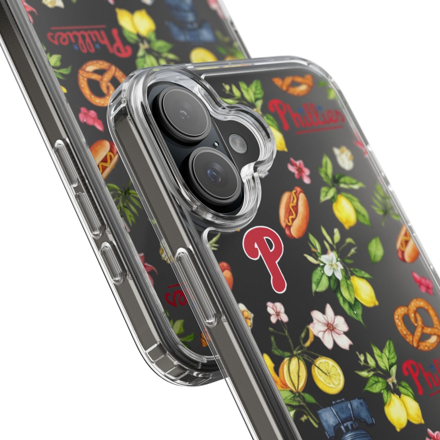 Philadelphia Phillies Italian Summer -Themed Clear Phone Case, Floral iPhone Cover, Personalized Mobile Accessories, Apparels for Baseball Fans, Unique Gifts
