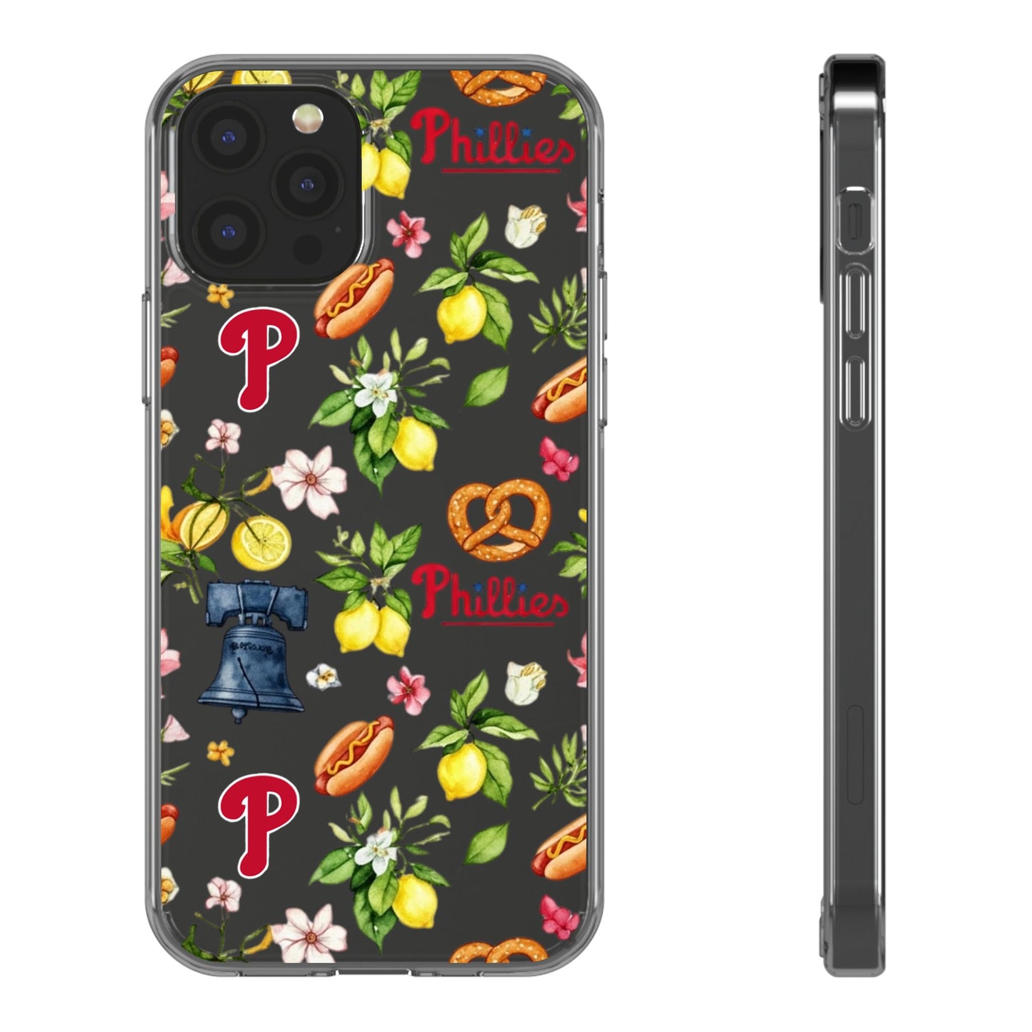 Philadelphia Phillies Italian Summer -Themed Clear Phone Case, Floral iPhone Cover, Personalized Mobile Accessories, Apparels for Baseball Fans, Unique Gifts