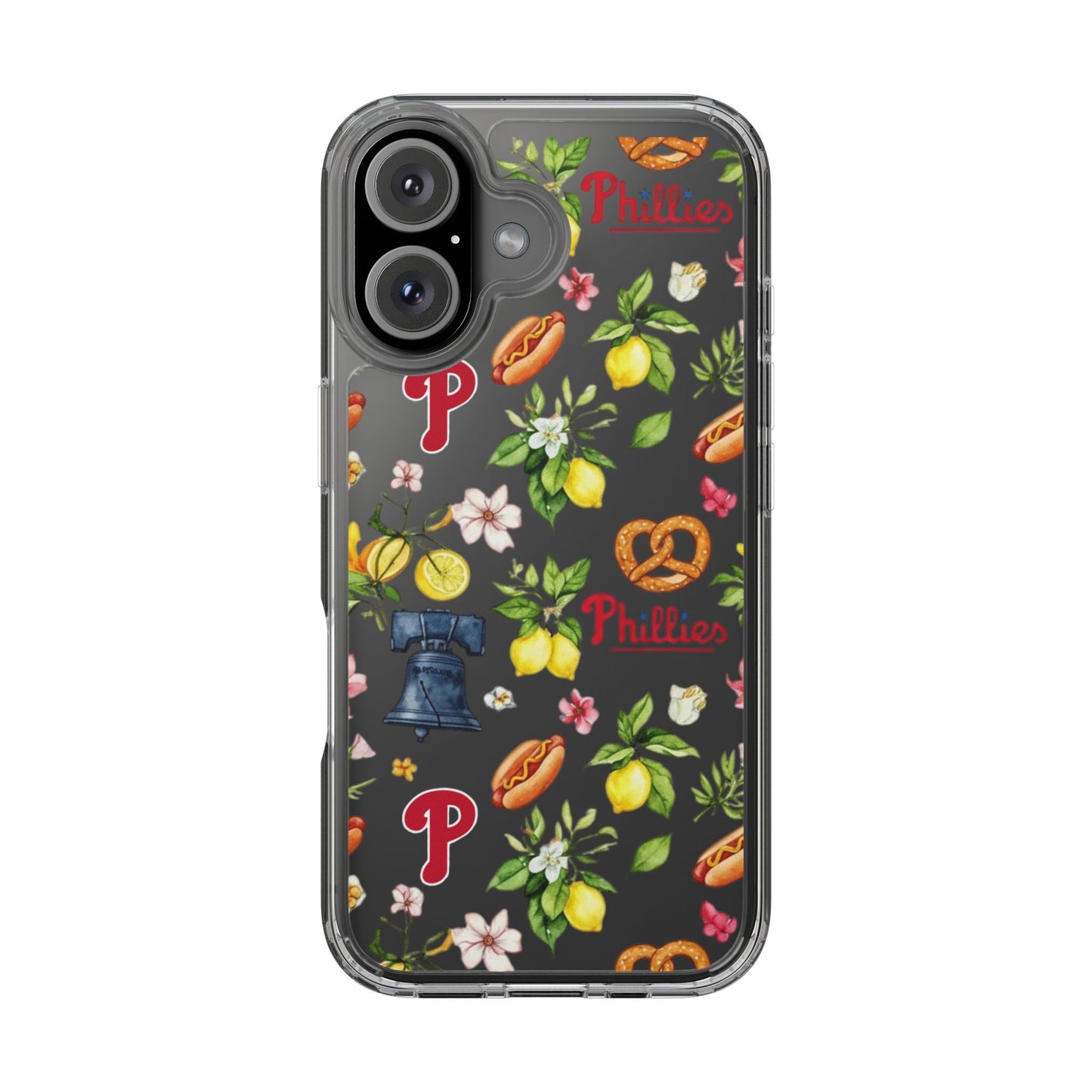Philadelphia Phillies Italian Summer -Themed Clear Phone Case, Floral iPhone Cover, Personalized Mobile Accessories, Apparels for Baseball Fans, Unique Gifts