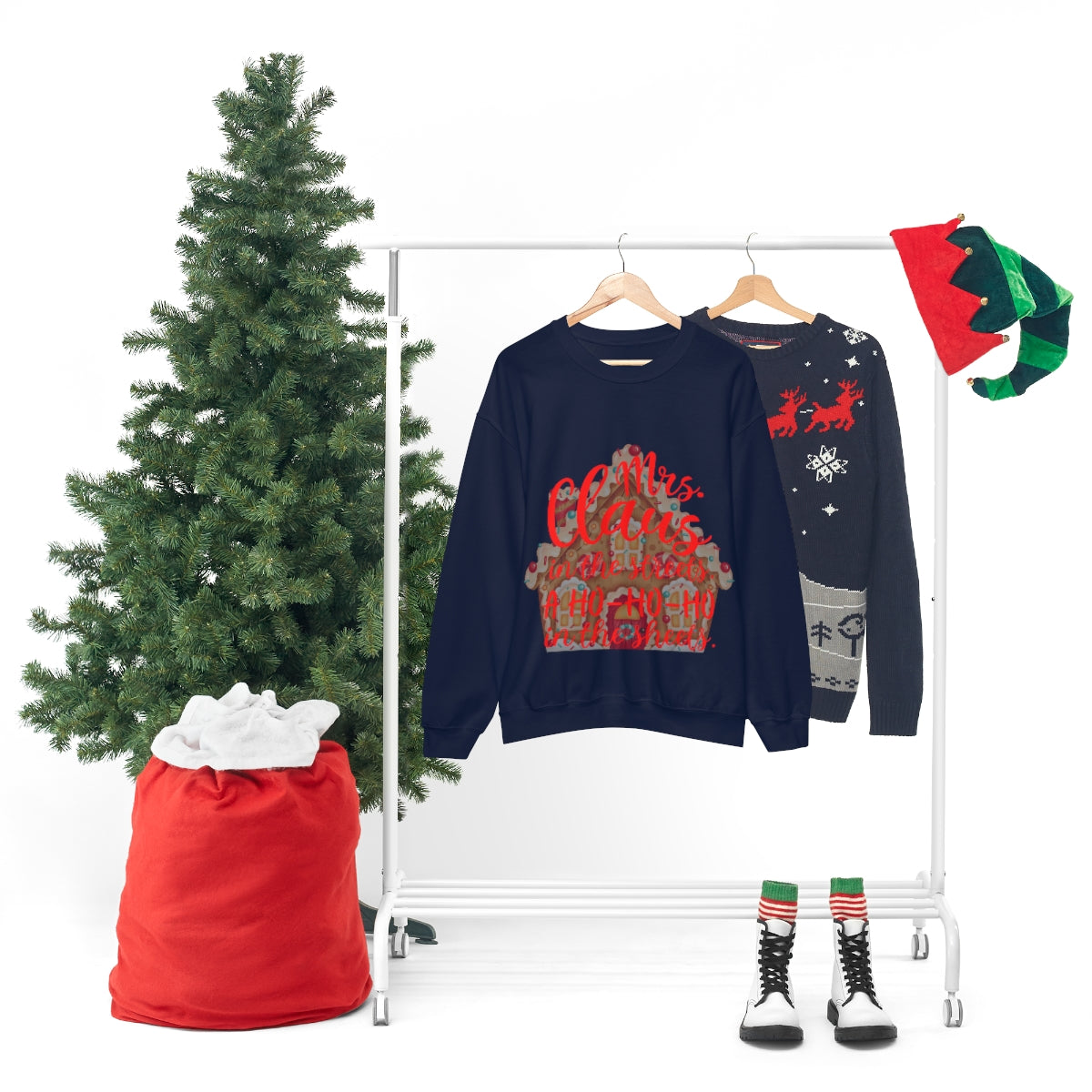 Mrs. Claus in the streets Ho Ho Ho in the sheets Unisex Heavy Blend™ Crewneck Sweatshirt