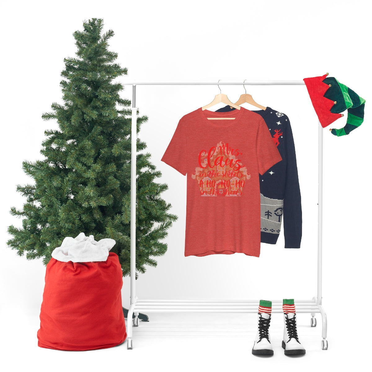 Mrs. Claus in the streets Ho Ho Ho in the sheets Unisex Jersey Short Sleeve Tee
