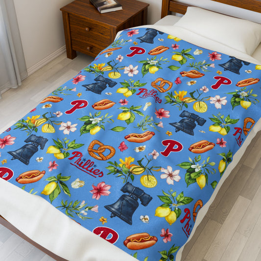 Cozy Phillies Velveteen Plush Blanket