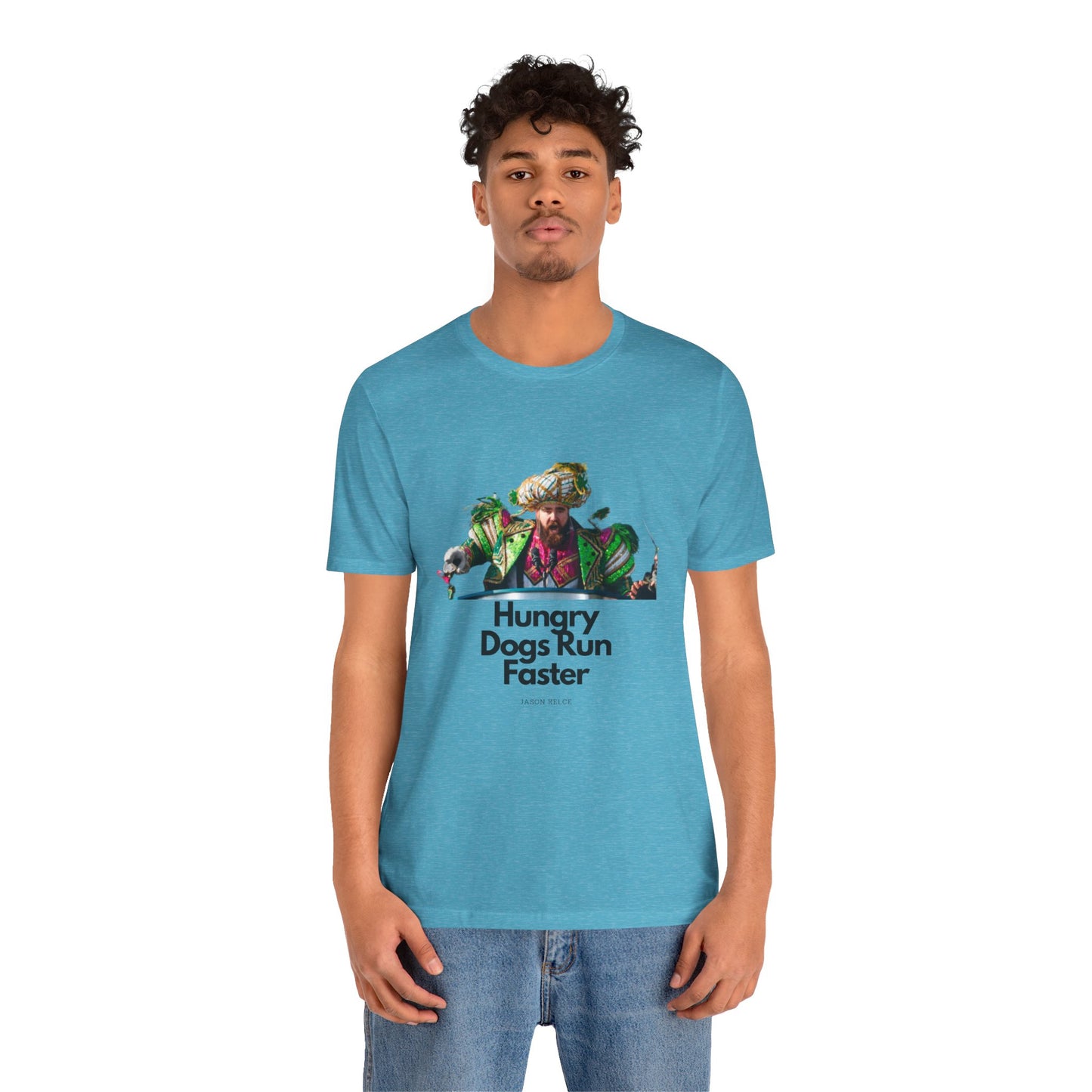 Jason Kelce "Hungry dogs run faster" Unisex Jersey Short Sleeve Tee