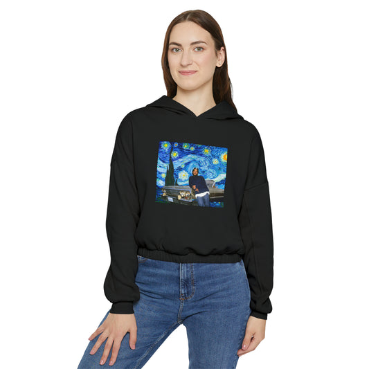 Ice Cube Starry Night Women's Cinched Bottom Hoodie