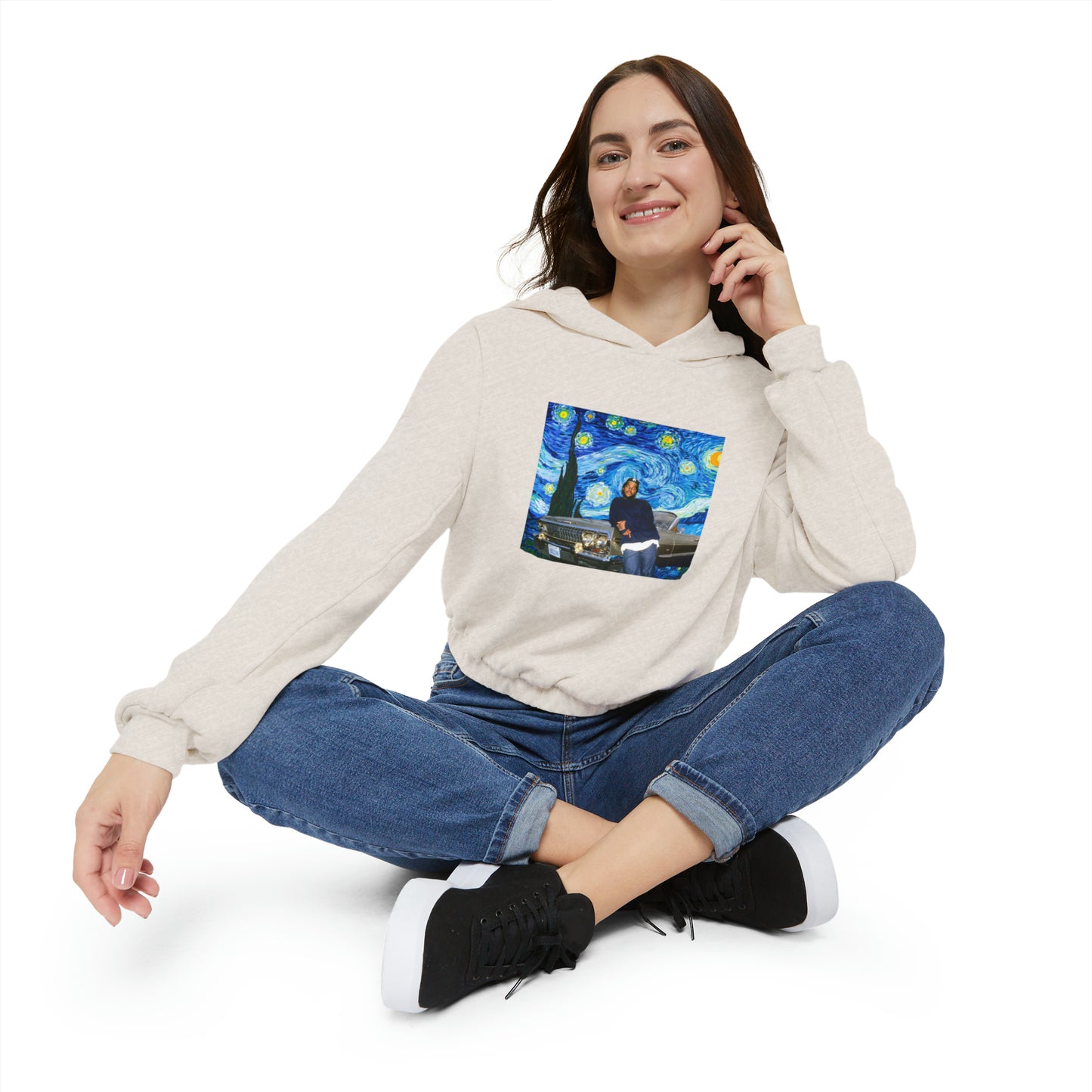 Ice Cube Starry Night Women's Cinched Bottom Hoodie